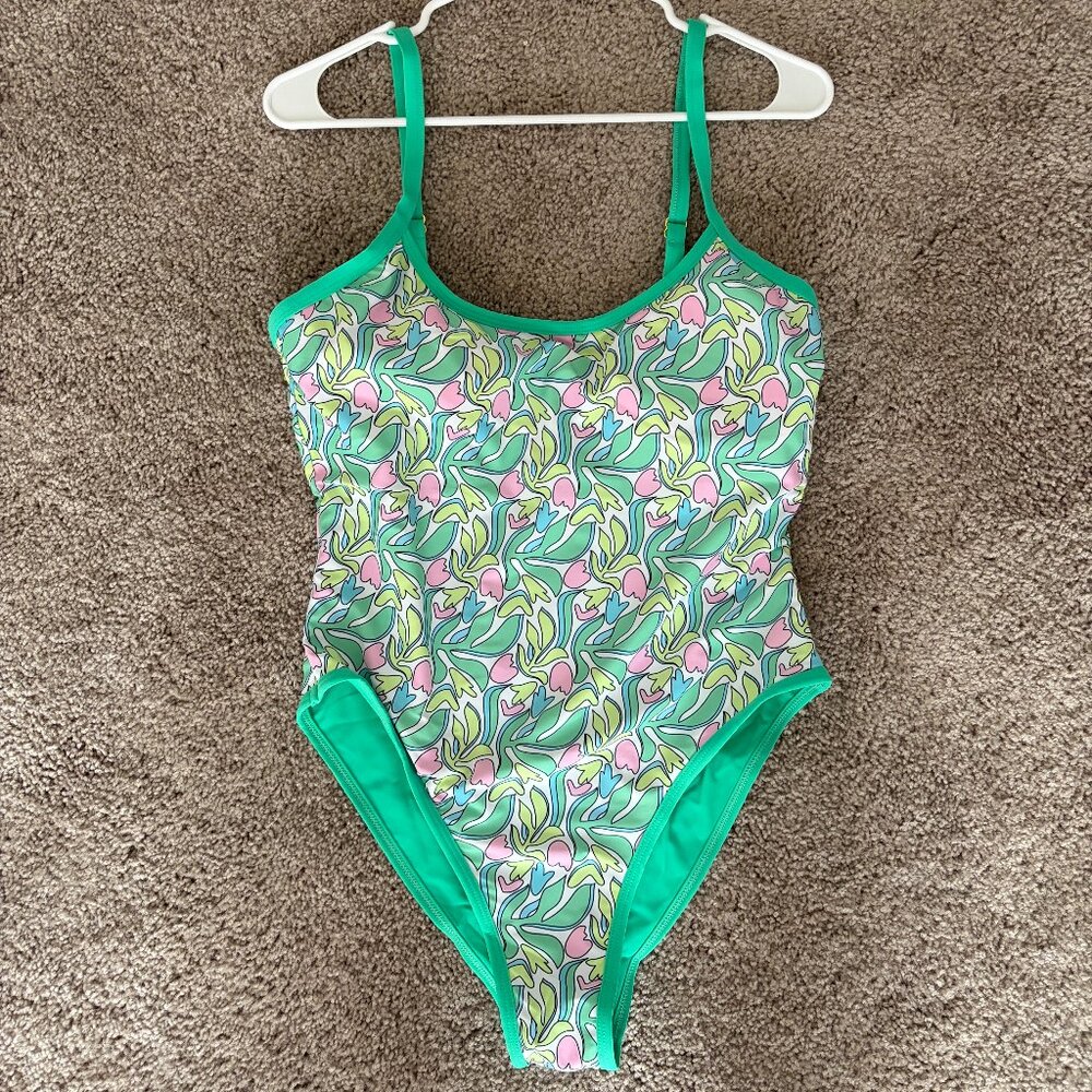 MARLEY - Bloom Print Scoop Neck One-Piece XL